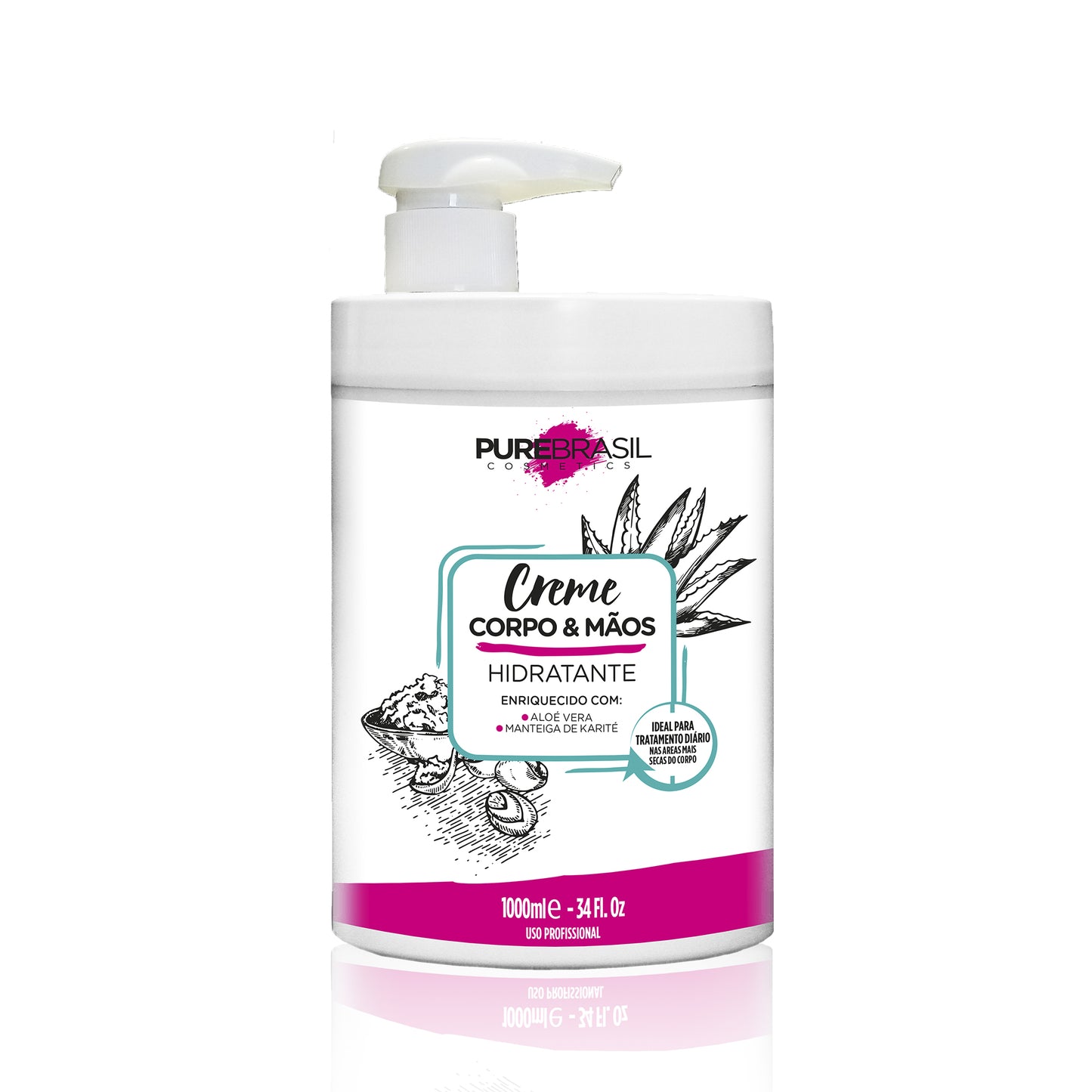 Pure Brasil Crema Cuerpo y Manos Aloe Vera 1000ml